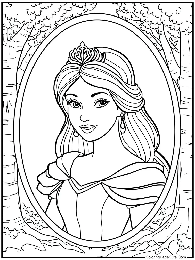 Portrait inside oval frame