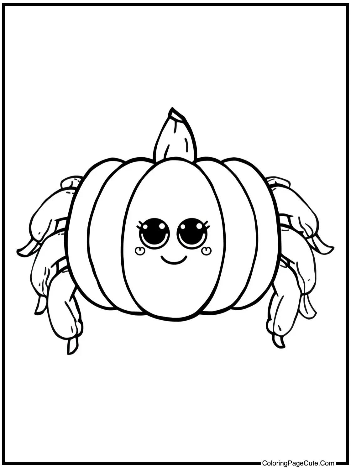 Vegetable near cute spider