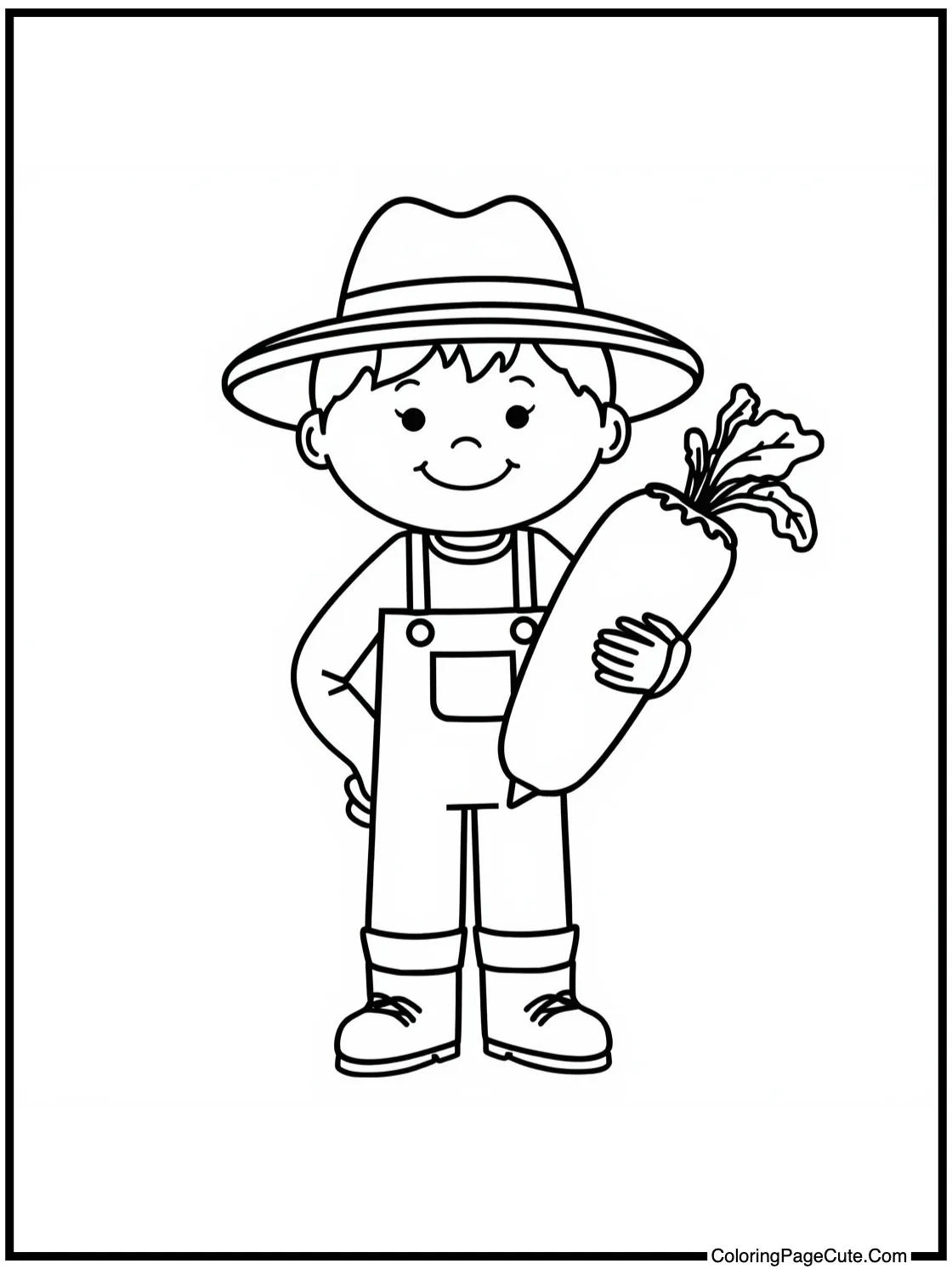 Farmer holding vegetable