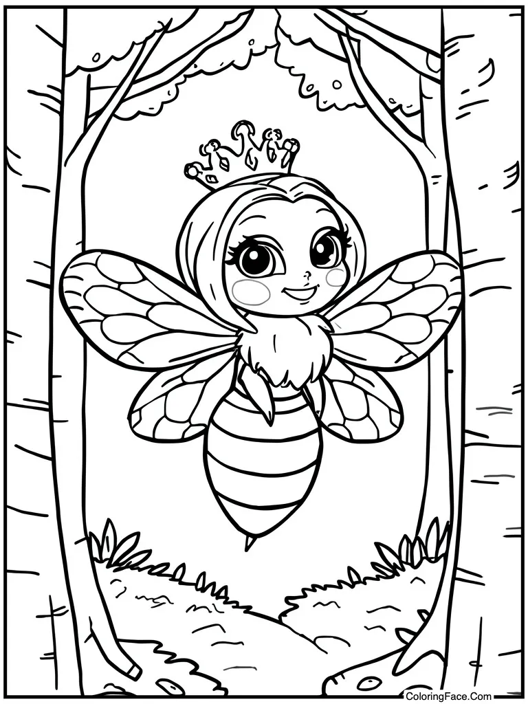Bee wearing tiara