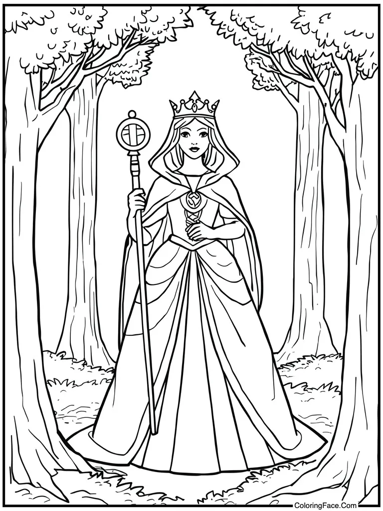 Holding royal scepter