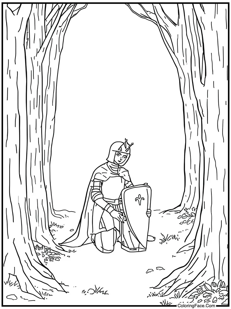 Knight kneeling down