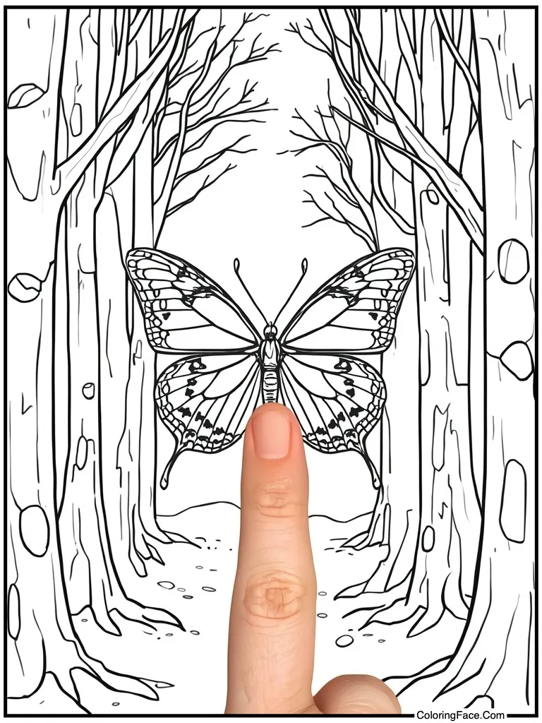 Butterfly on finger