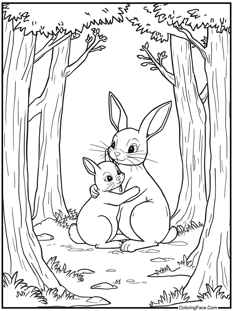 Mother and kit cuddling