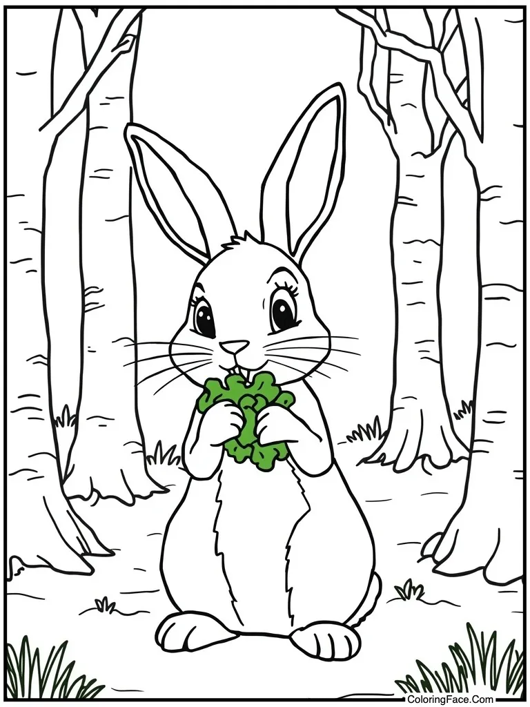 Munching on green lettuce