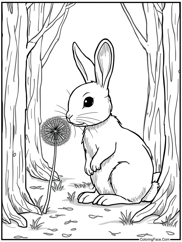 Sniffing a dandelion flower