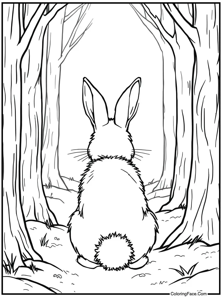 Fluffy tail facing back