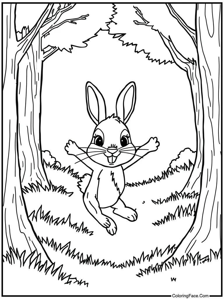 Hopping through green grass