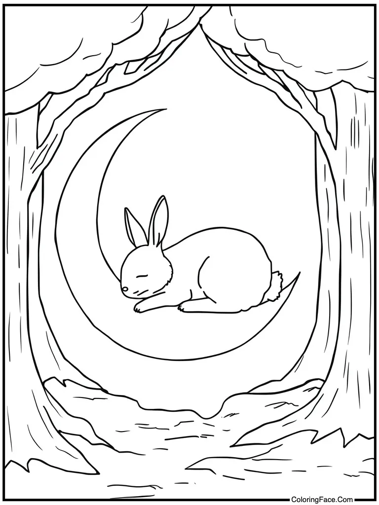 Sleeping on a crescent moon