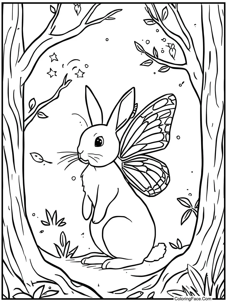 With fairy butterfly wings