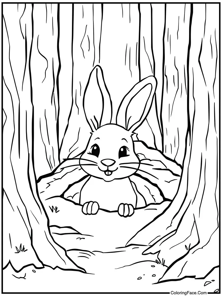 Peeking out of burrow