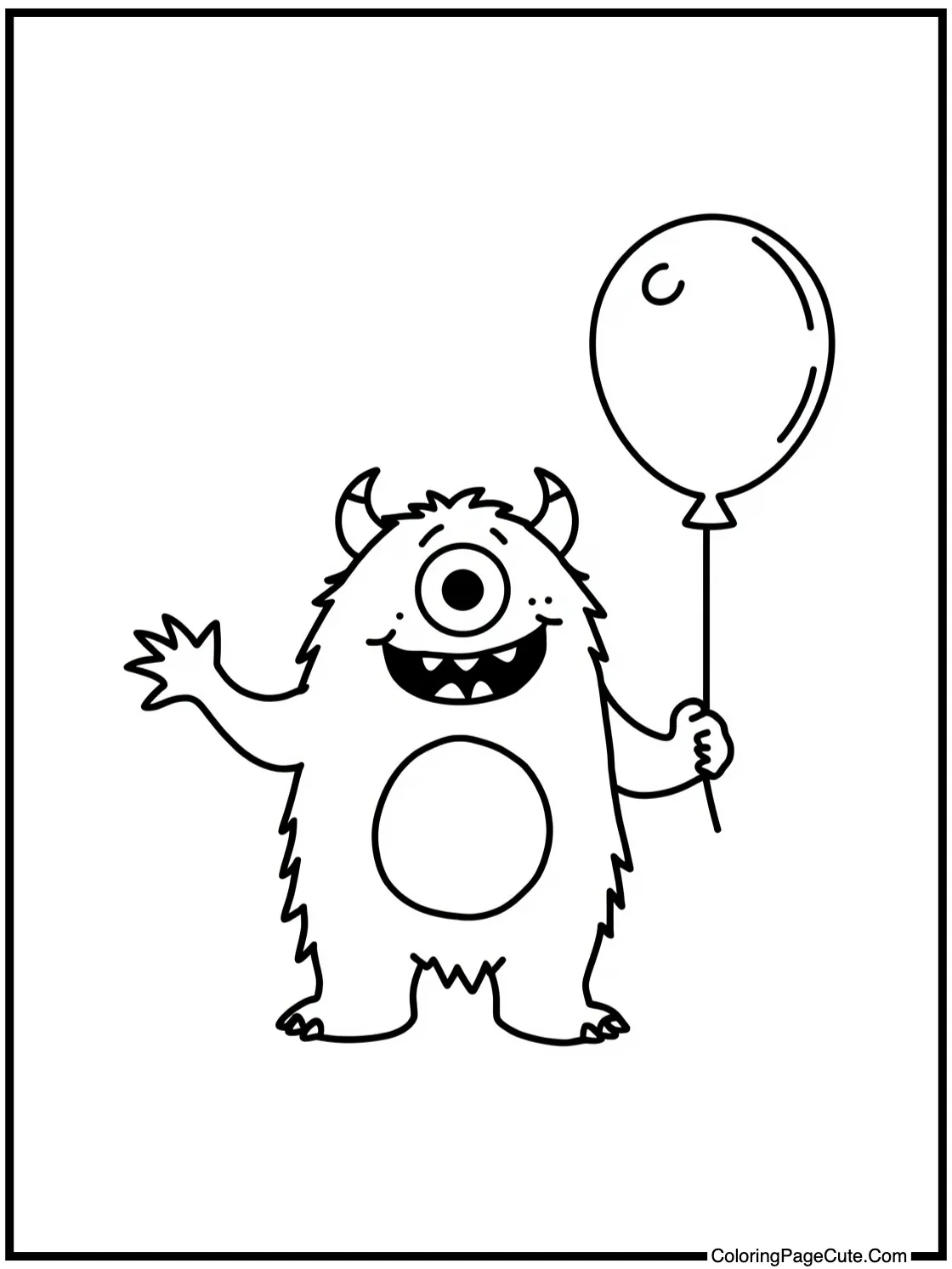 Blue monster with balloon