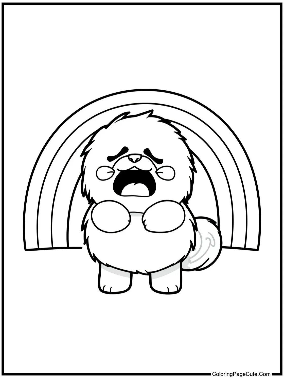 Green fuzzy pal yawning