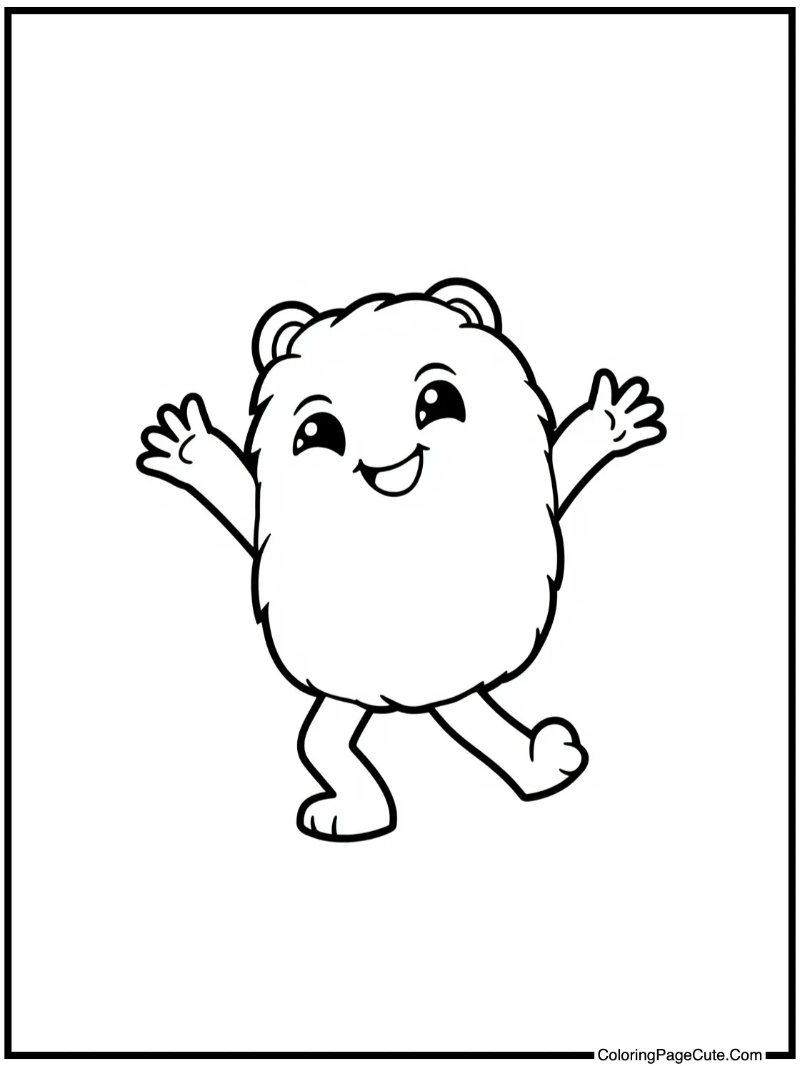 Green character dancing funny