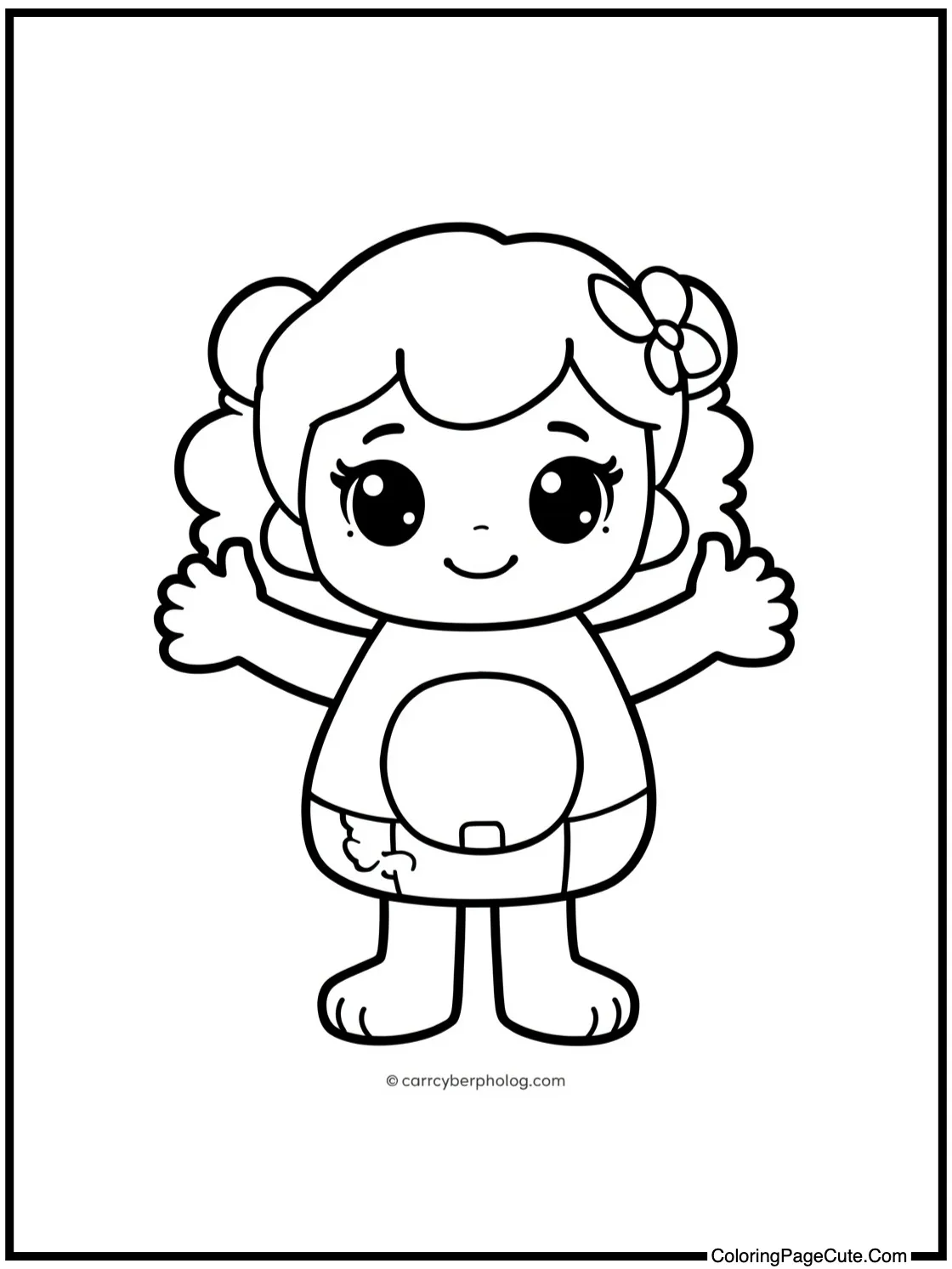 Purple character extending hands