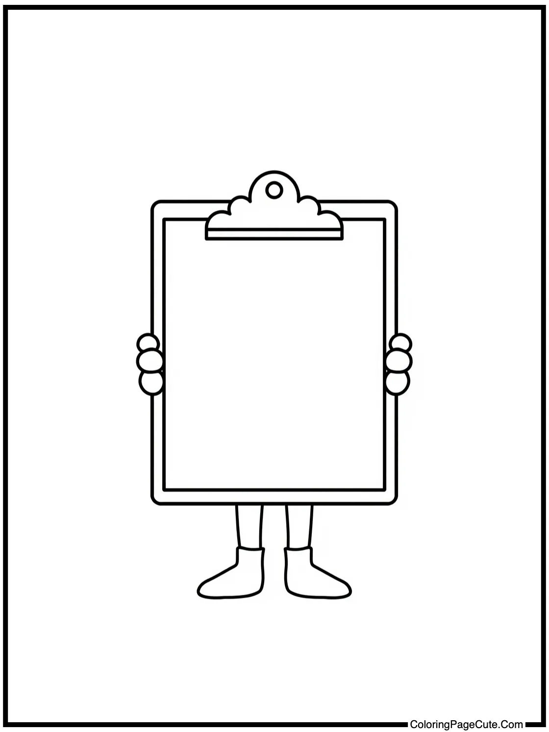 Red figure holding clipboard