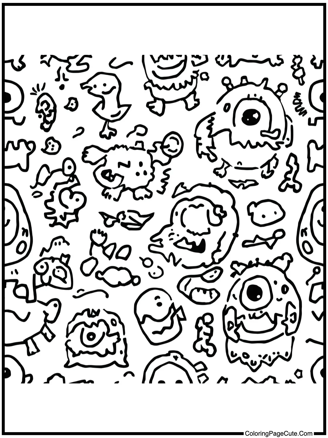 Monster doodle pattern