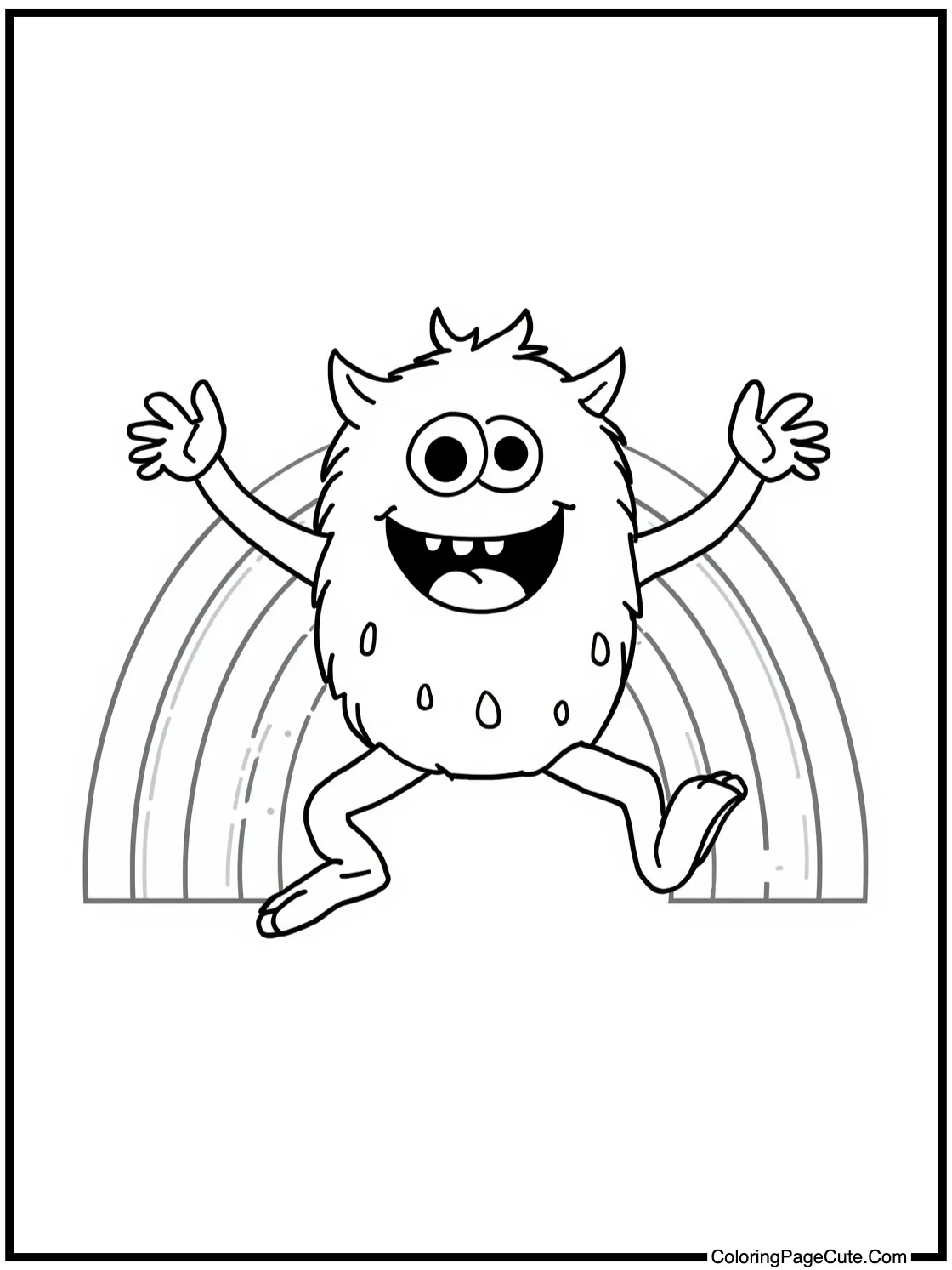 Yellow monster jumping high