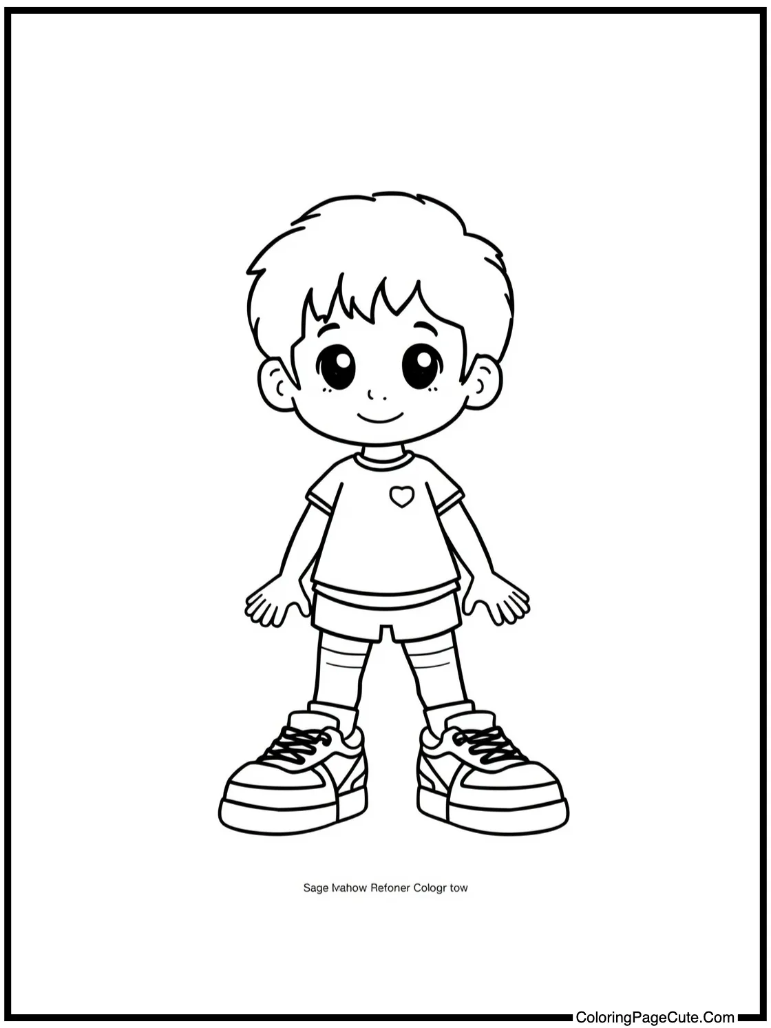 Blue figure wearing sneakers