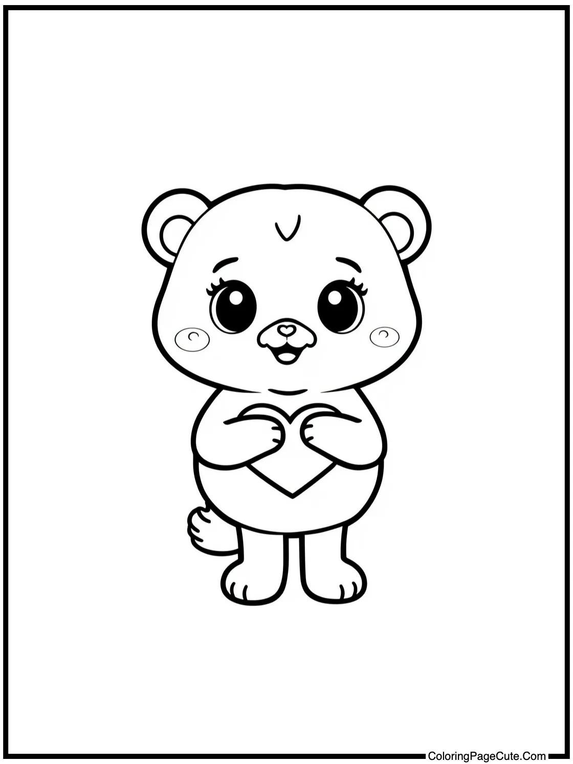 Purple character with heart