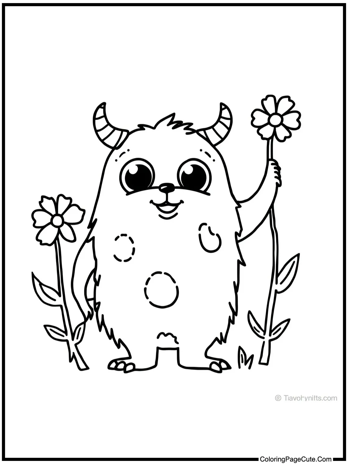 Yellow monster with flower