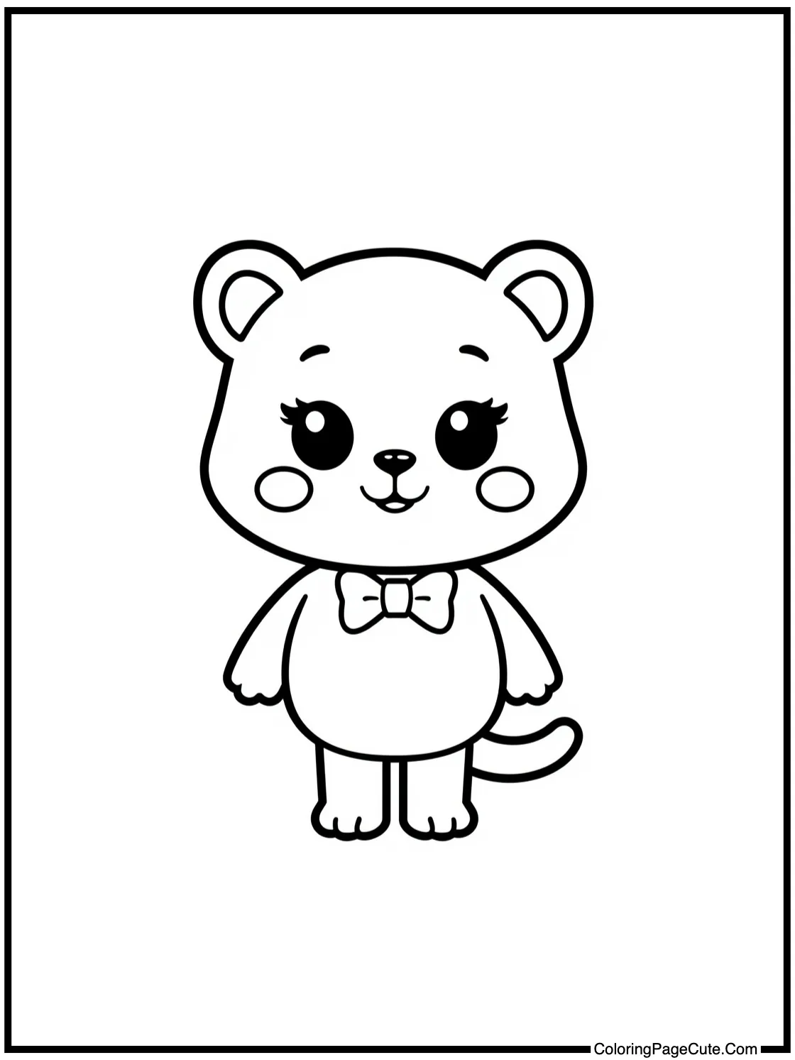 Cyan character wearing bowtie