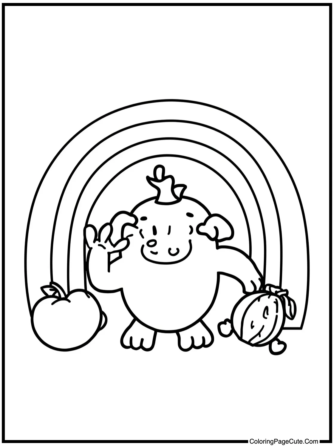 Orange creature sharing food