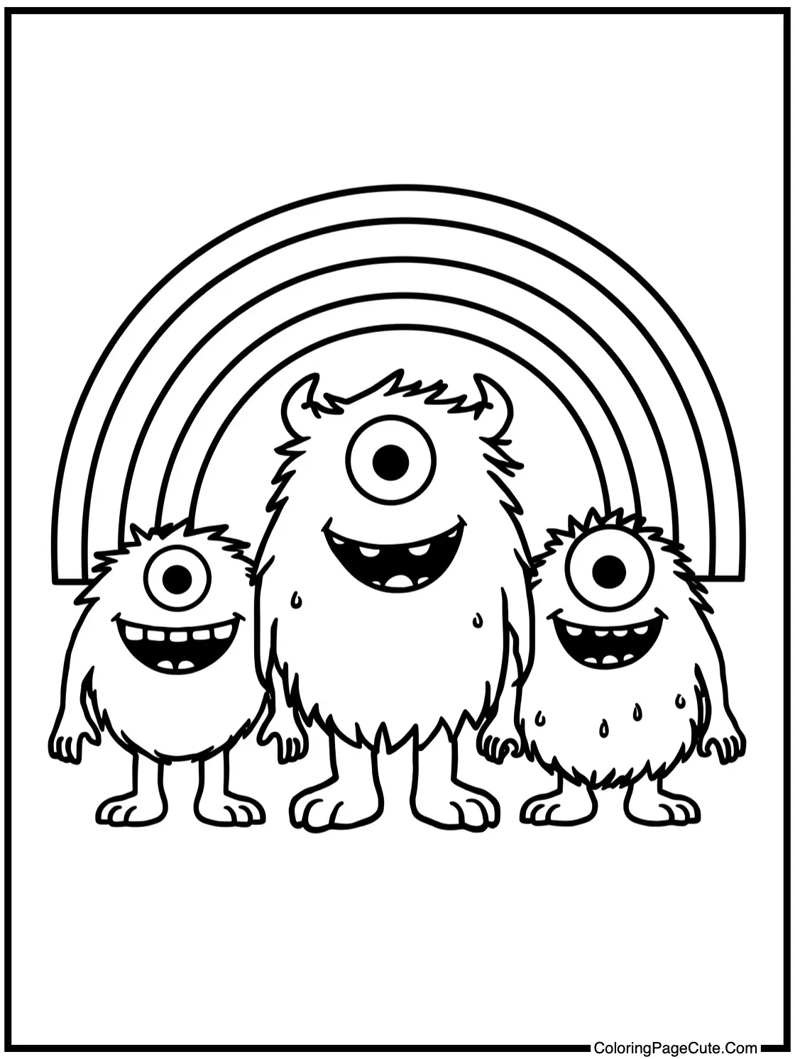 Primary monsters smiling wide