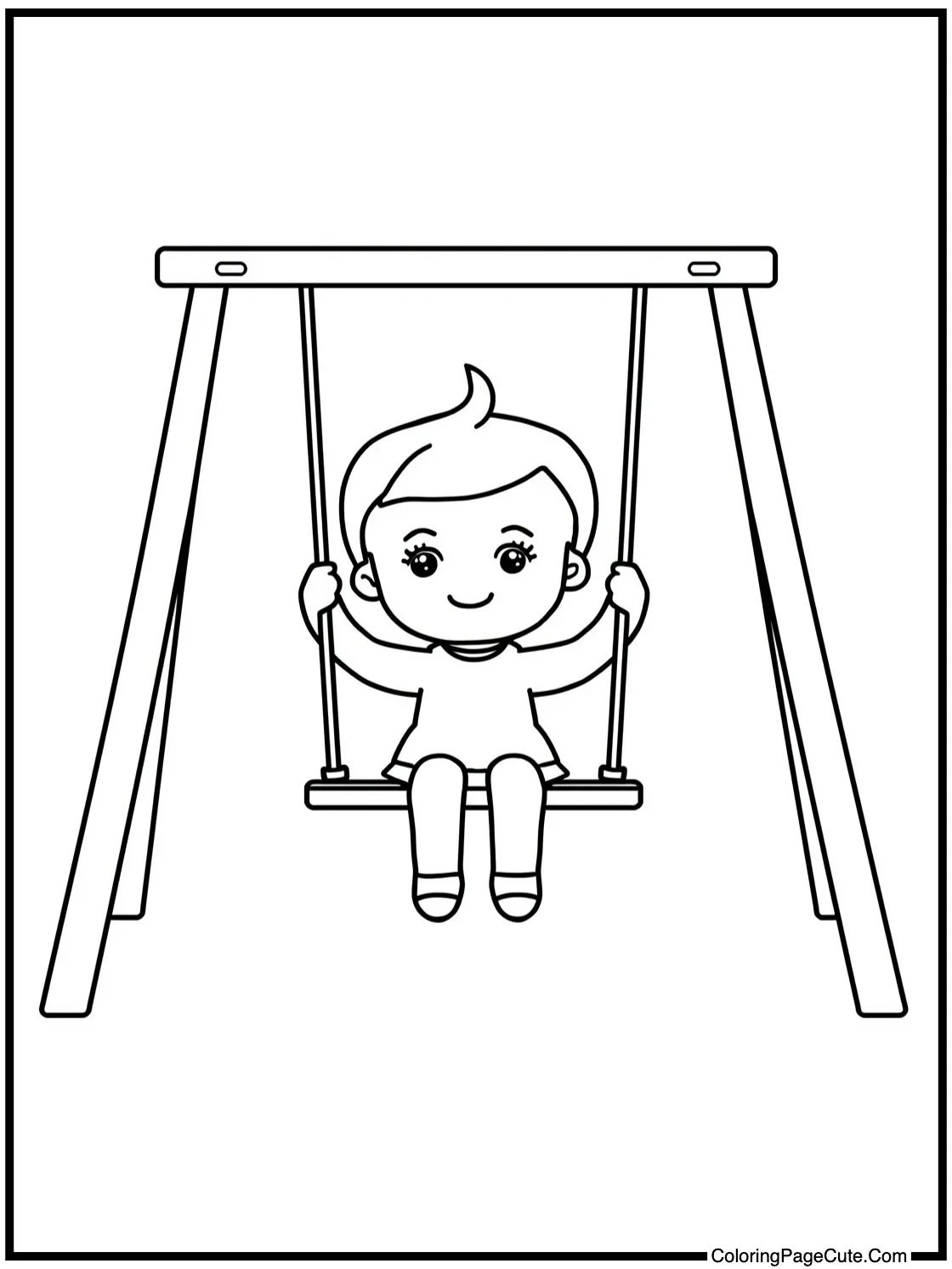 Blue figure on swing