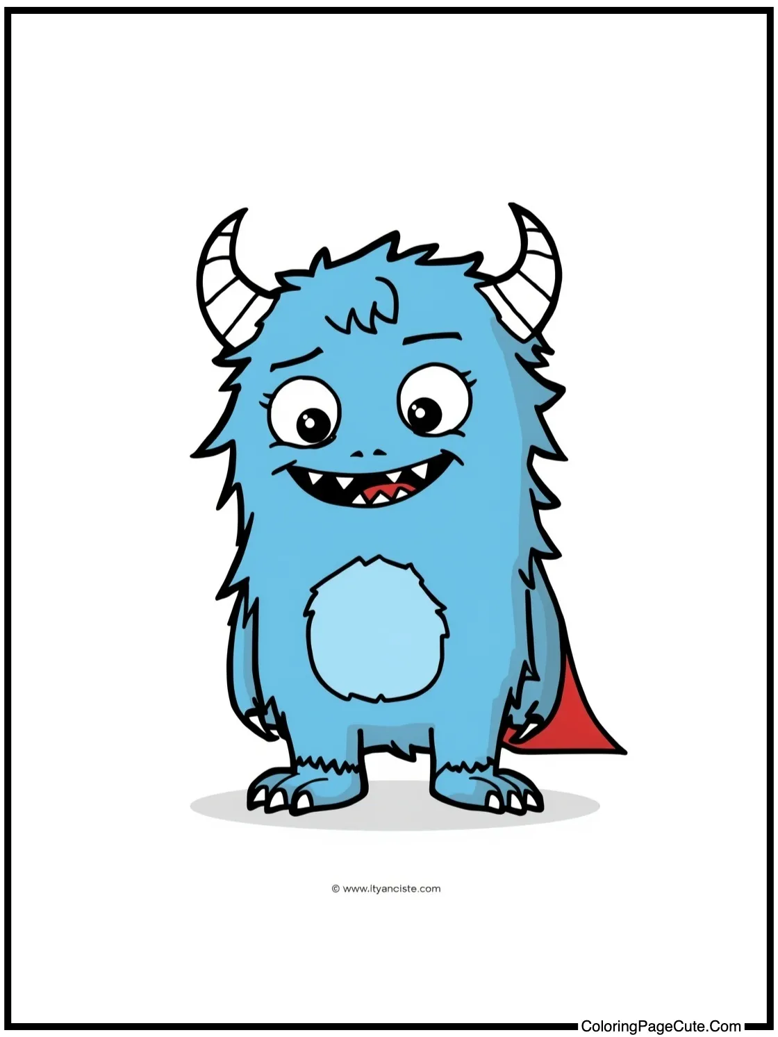 Blue monster as superhero