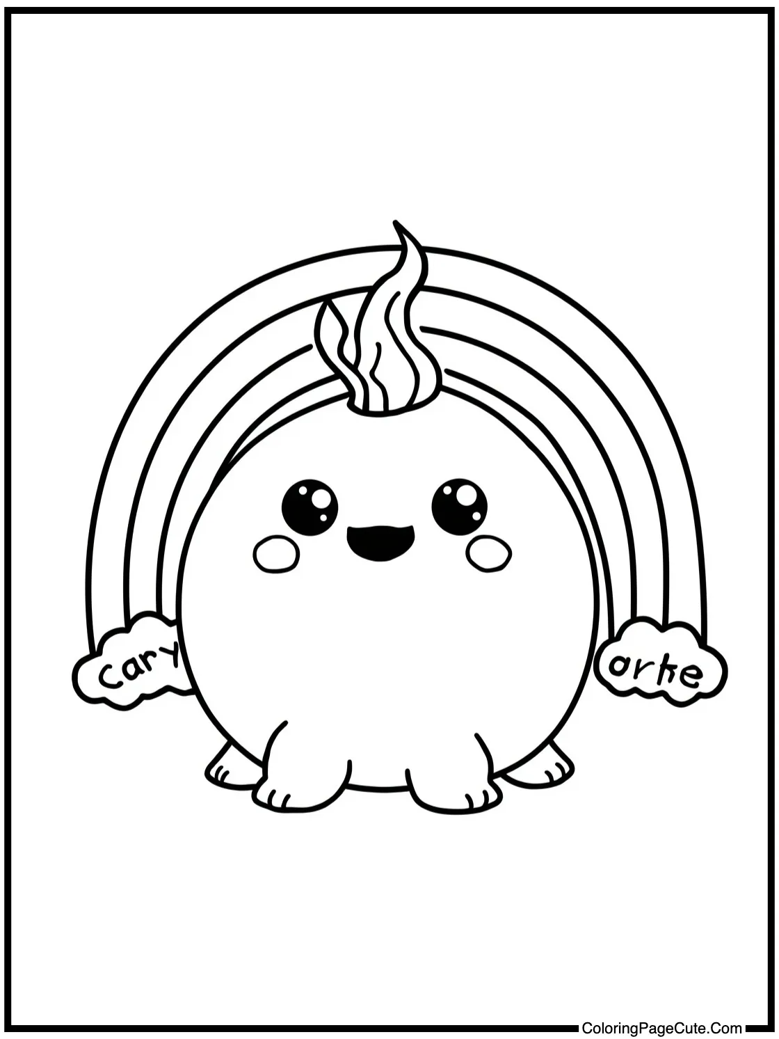 Orange creature with cake