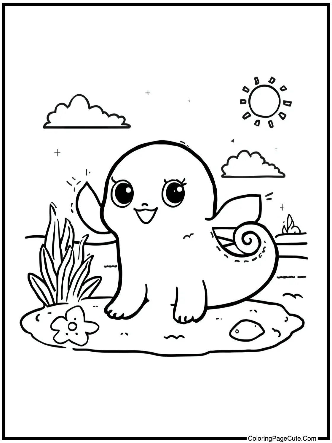 Orange creature at beach