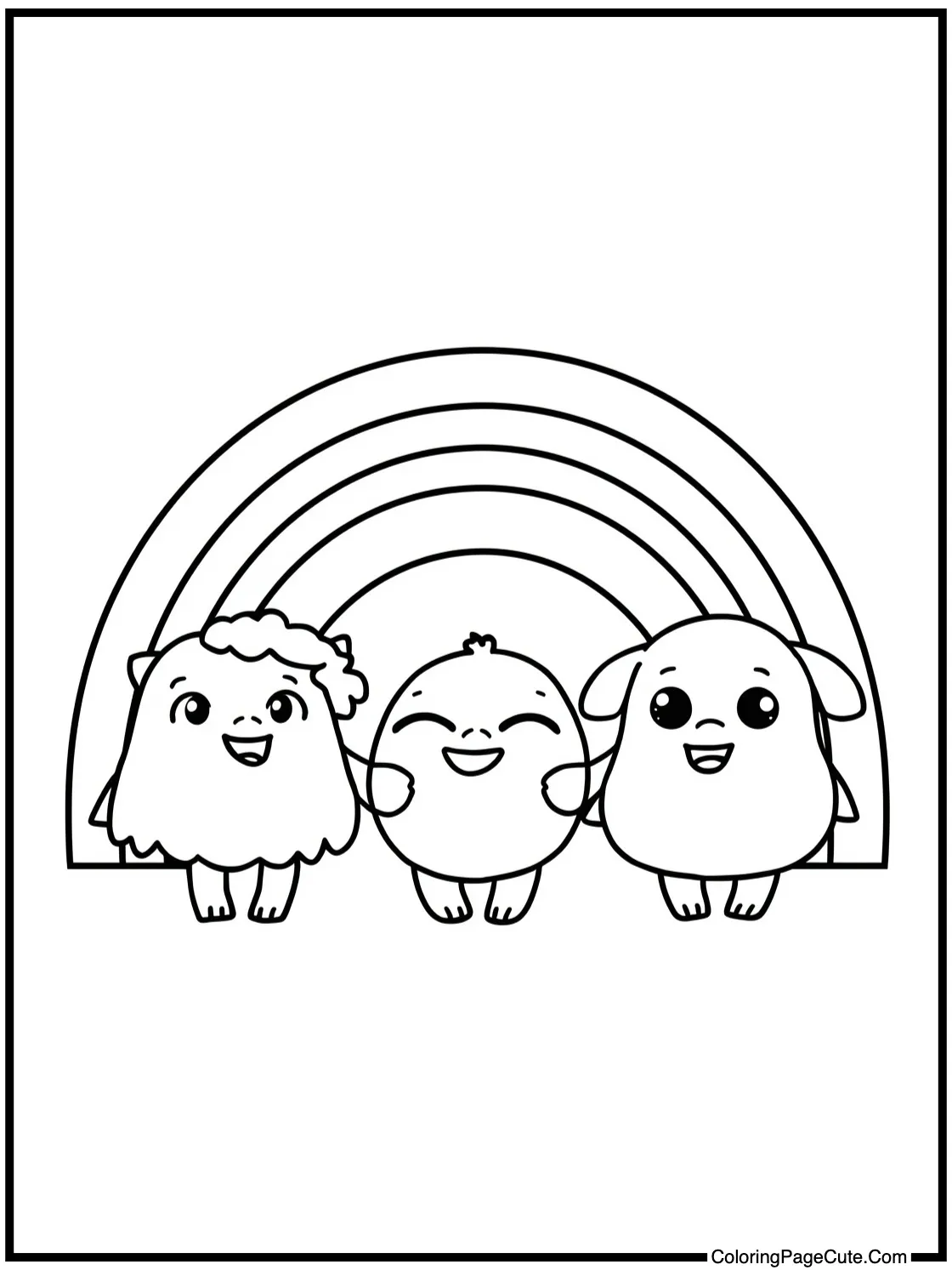 Primary colored pals smiling