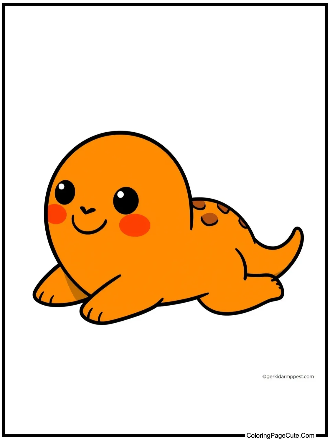 Orange creature laying down