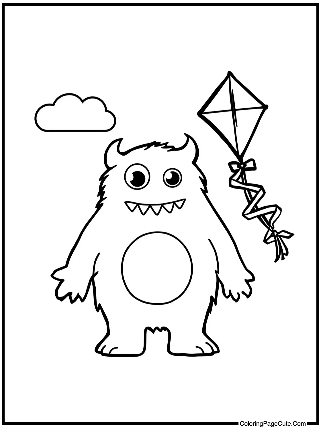 Yellow monster flying kite