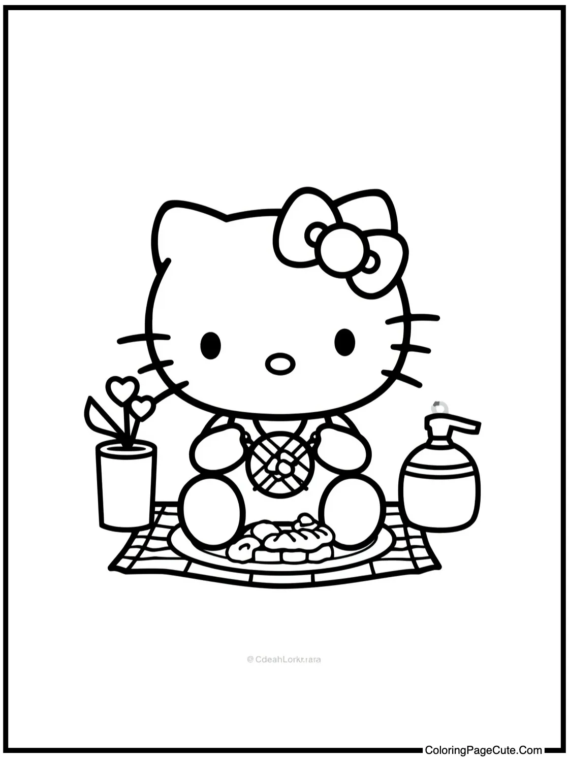 Hello Kitty enjoying picnic