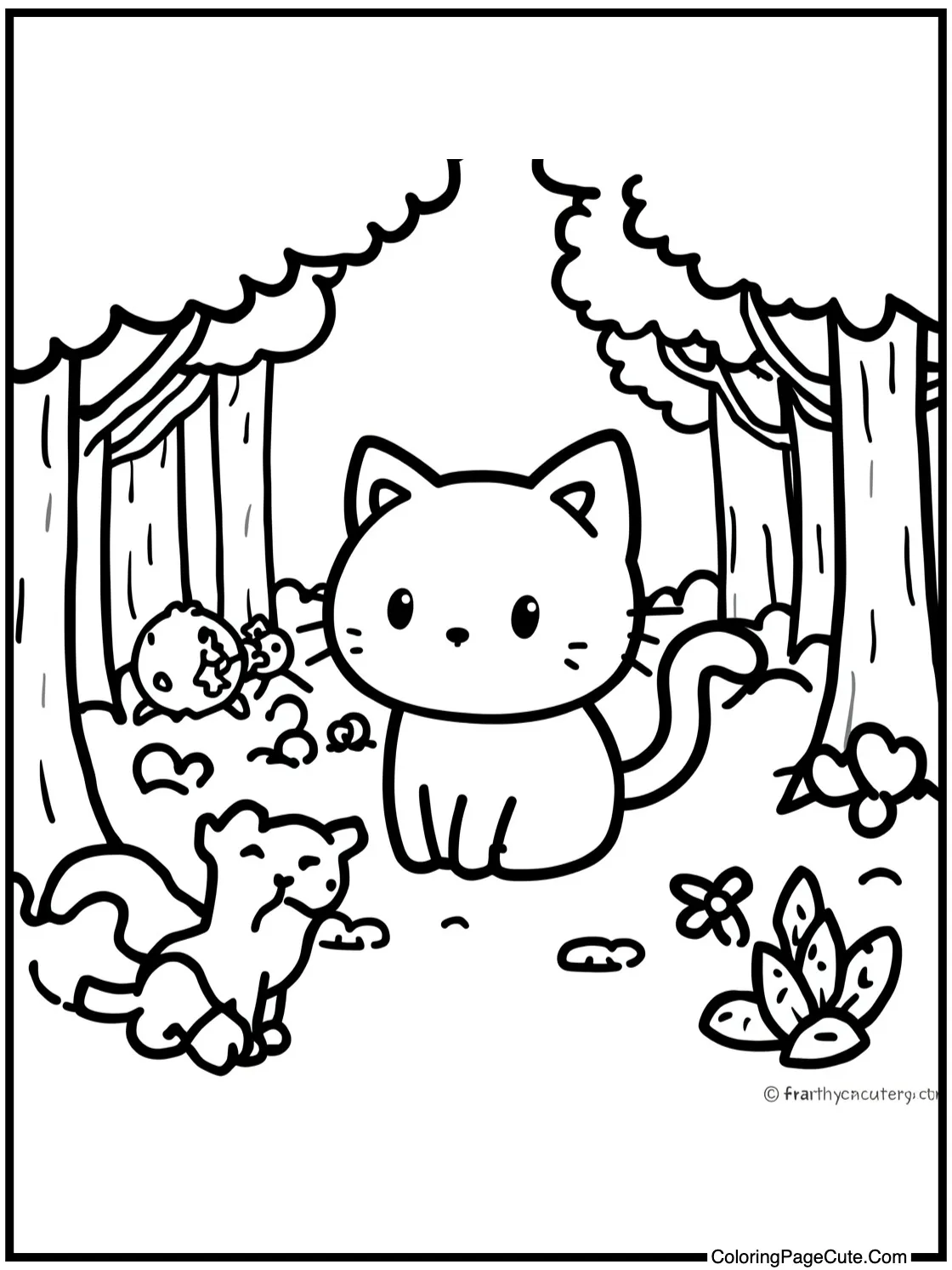 Chococat exploring forest