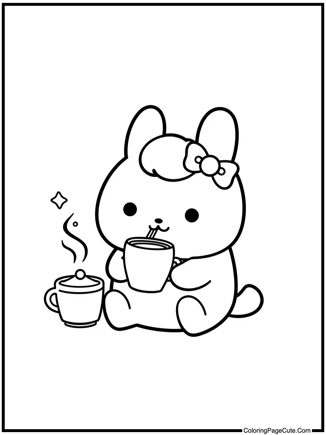 Cinnamoroll sipping tea
