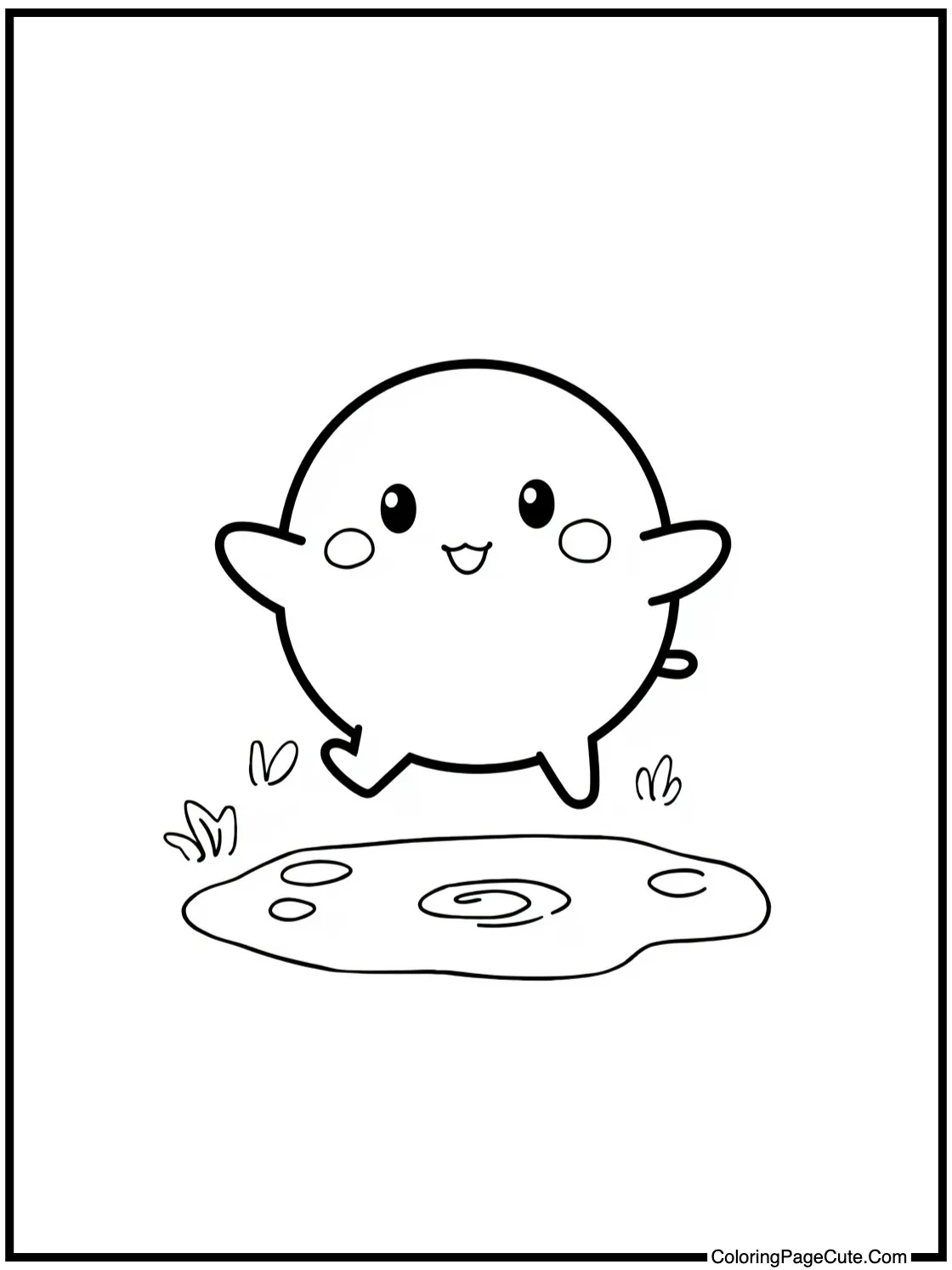 Keroppi jumping puddle