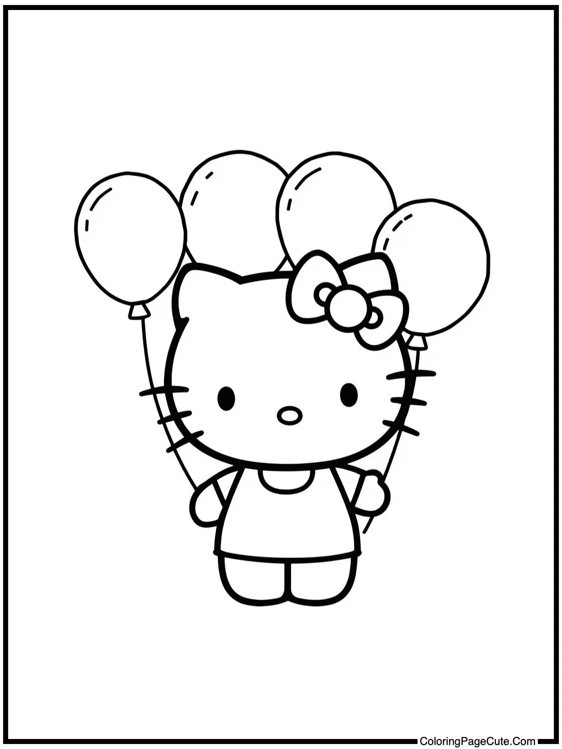 Hello Kitty holding balloons