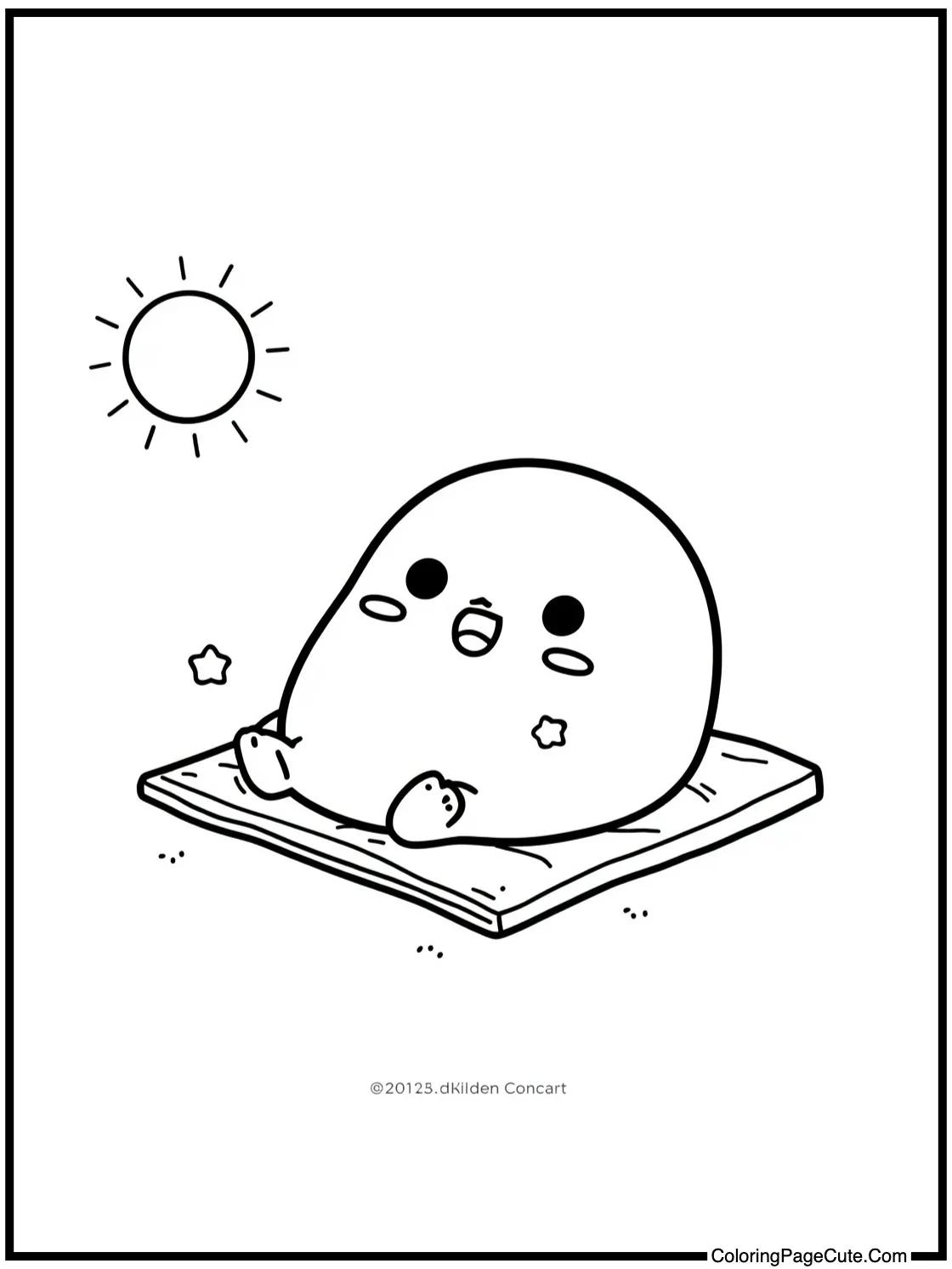 Gudetama sunbathing happily