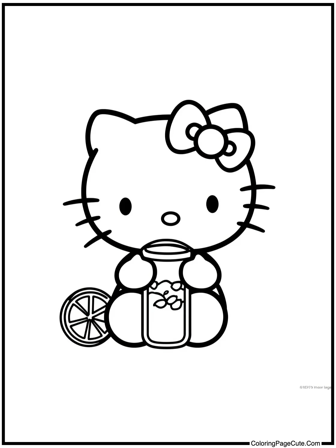 Hello Kitty sipping lemonade