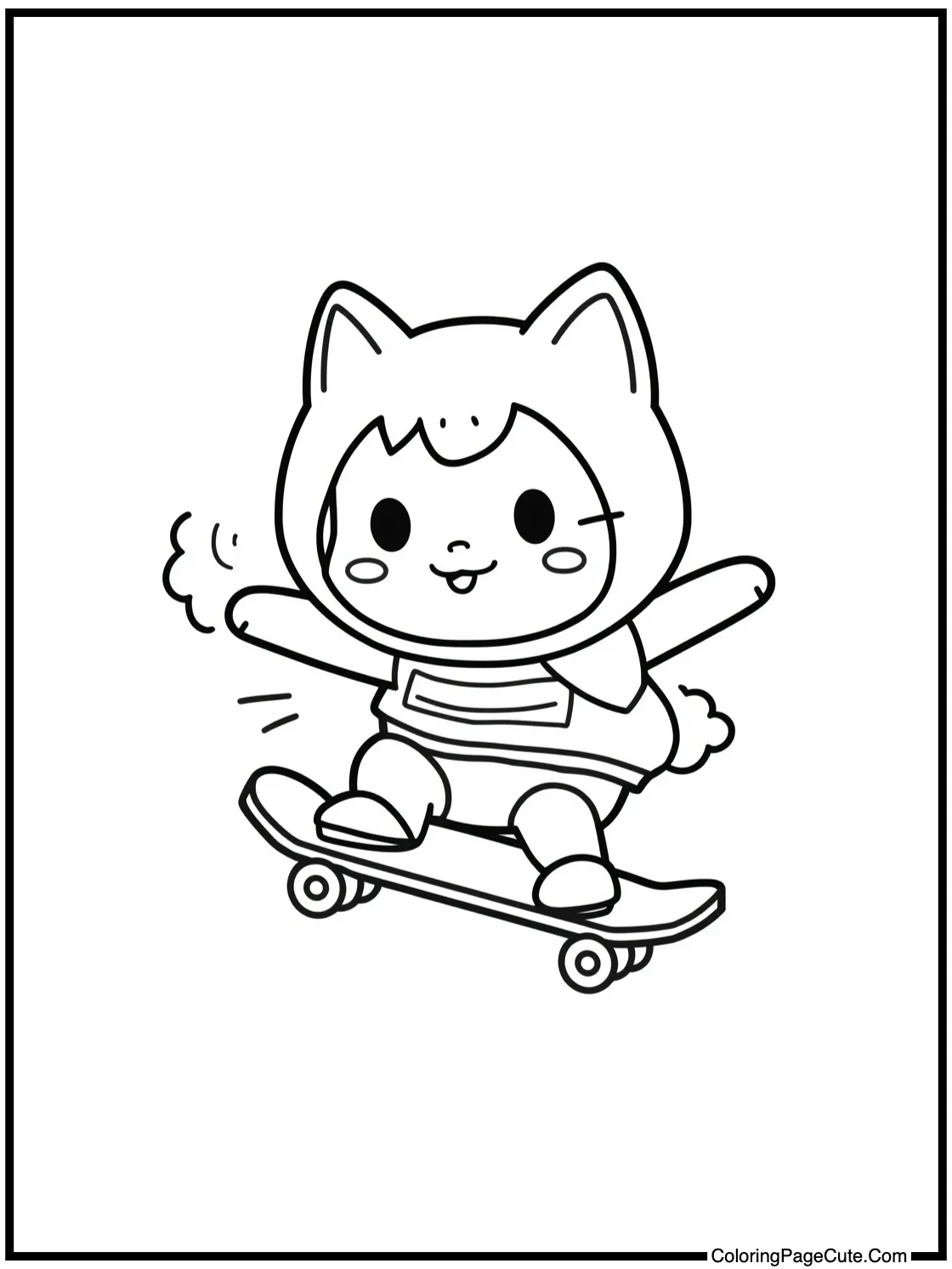 Badtz-Maru skateboarding fun