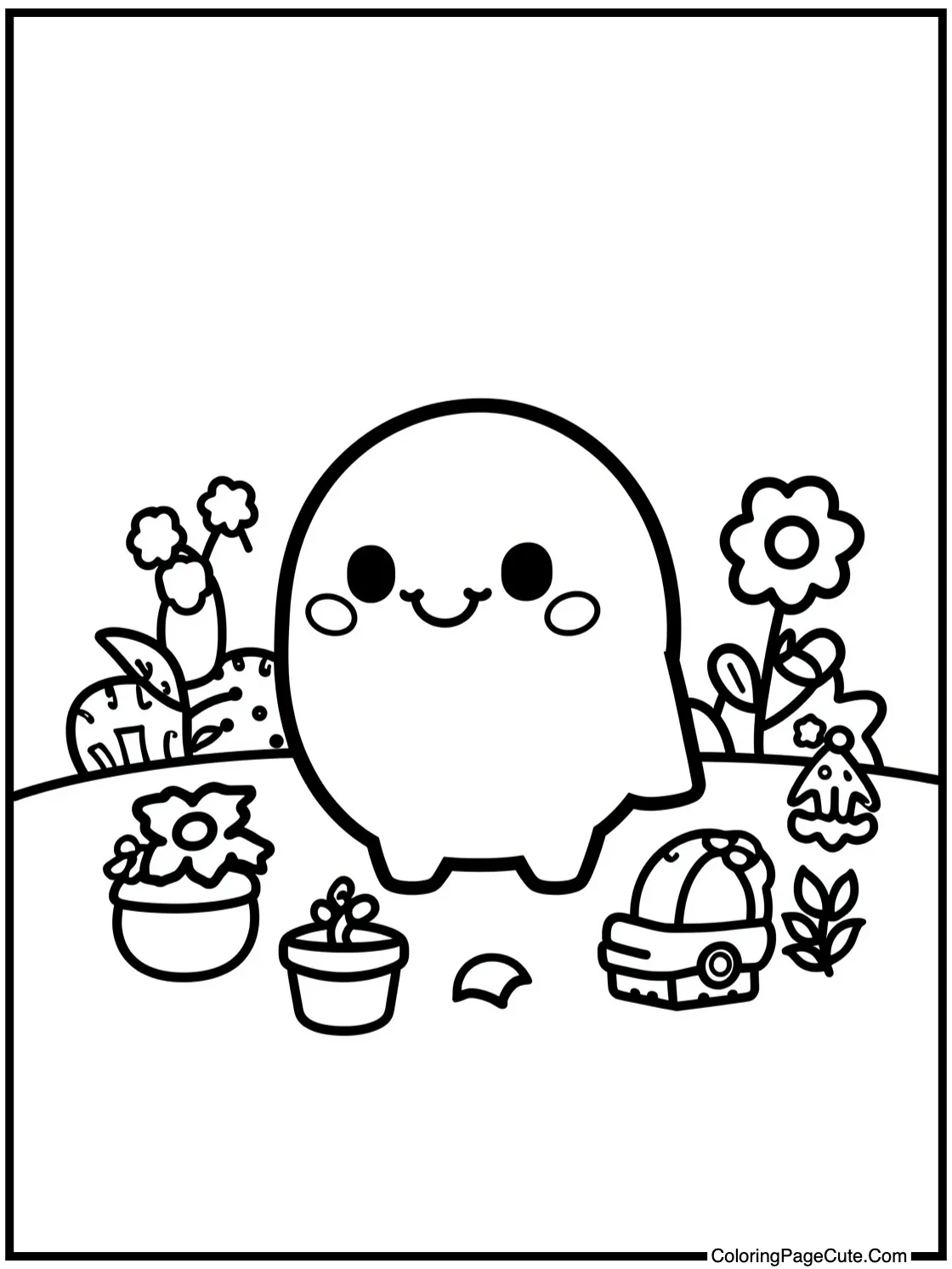 Keroppi exploring garden