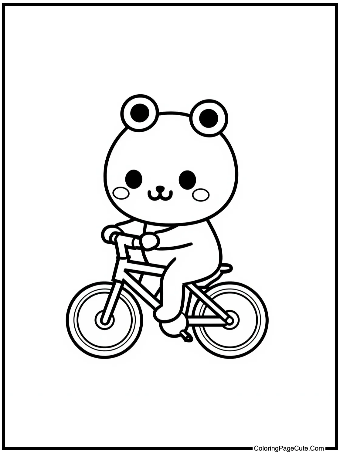 Keroppi riding bicycle