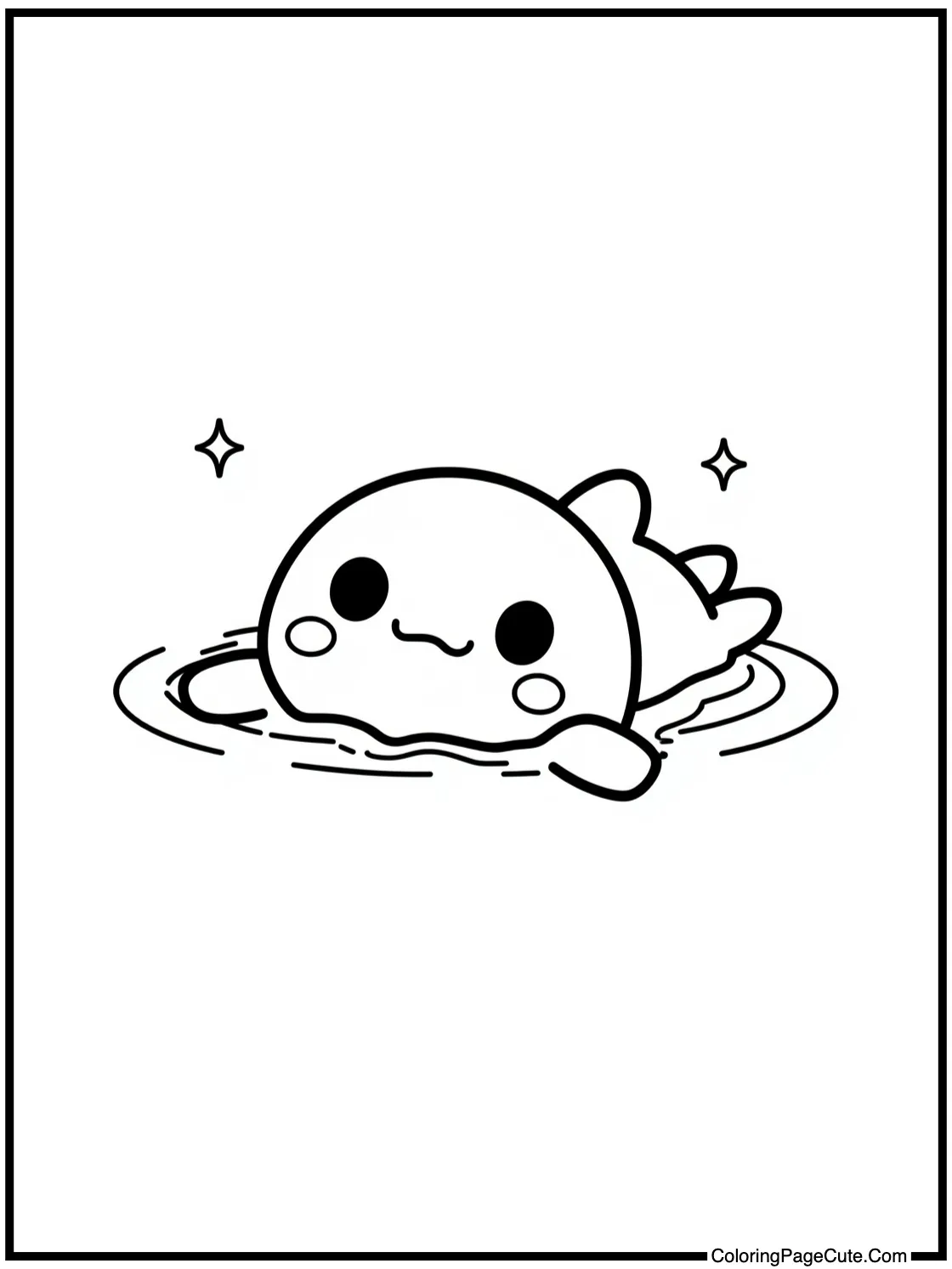 Keroppi swimming happily