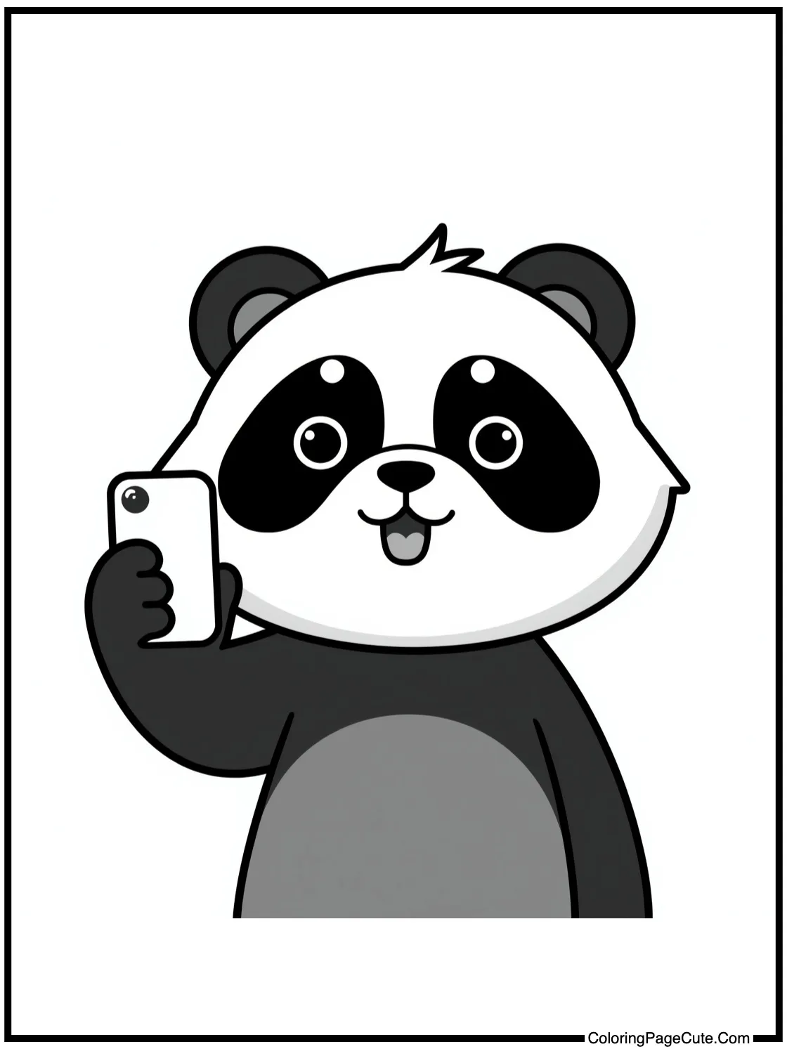 Aggretsuko taking selfie