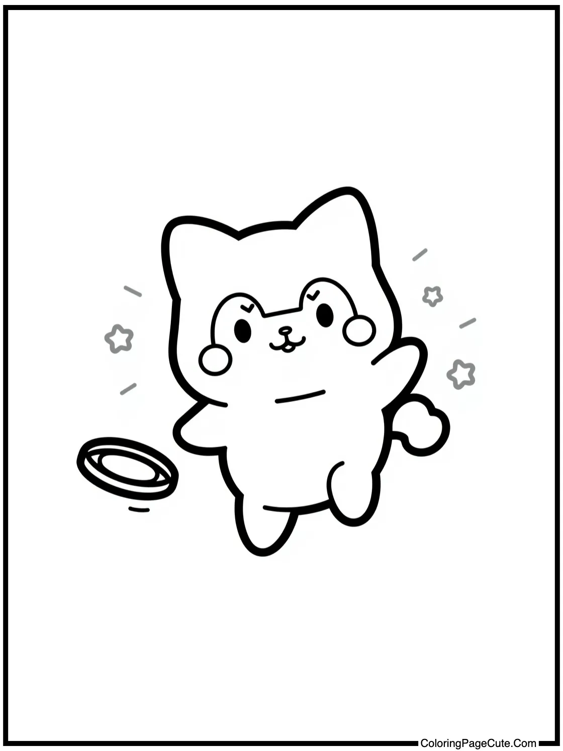 Pochacco playing frisbee
