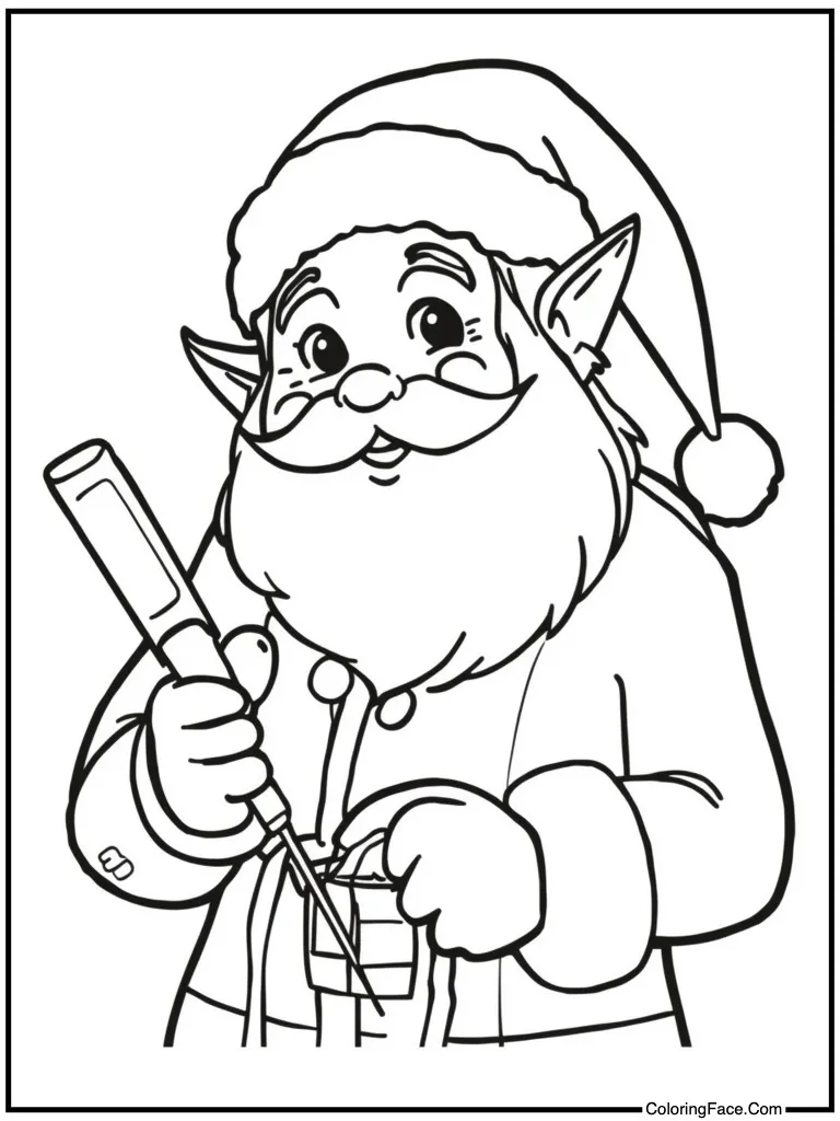 Helper elf working hard