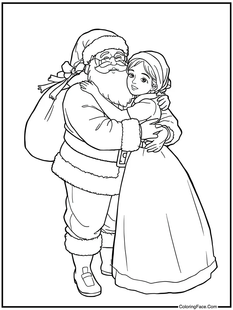 Hugging his loving wife